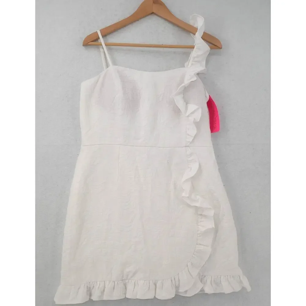 NEW Lilly Pulitzer Martha Short Romper White Pineapple Pucker Jacquard Size 8